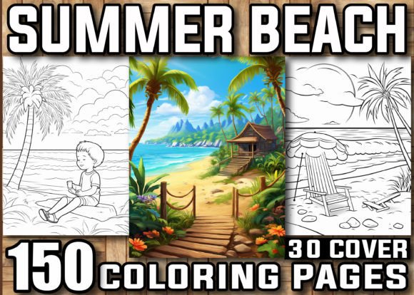 150 Summer Beach Coloring Pages for Kids