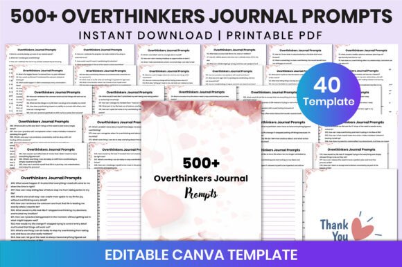 500 Overthinkers Journal Prompts Canva: A Practical Tool for Calmer, Clearer Thinking
