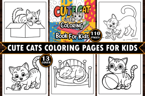Cute Cats Coloring Pages for Kids