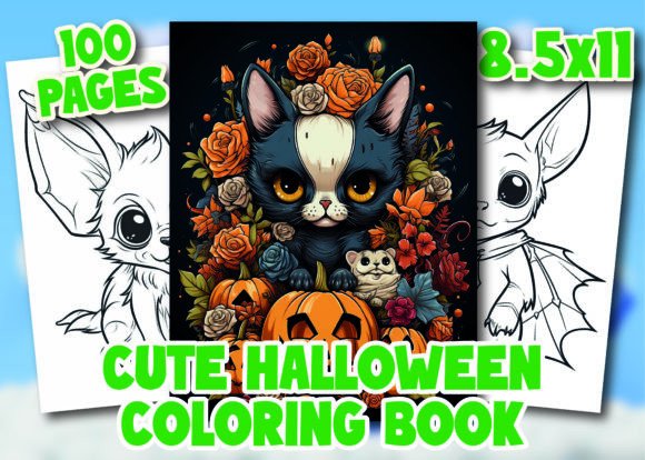 Cute Halloween 2 Coloring Pages for Kids