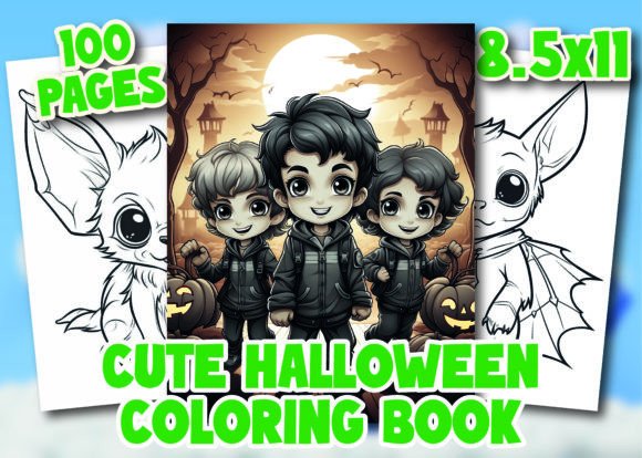 Cute Halloween 3 Coloring Pages for Kids