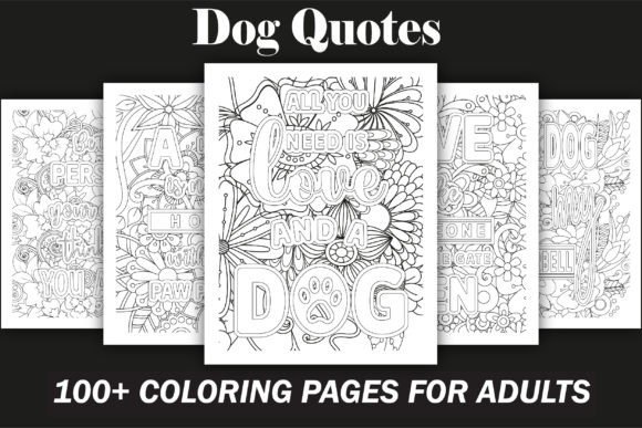Dog Quotes Coloring Book
