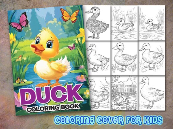 Duck Coloring Book Cover Design