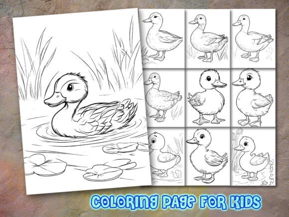 Duck Coloring Page for Kdp