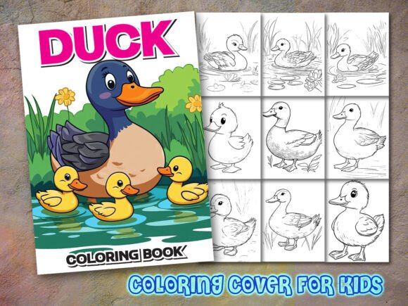 Duck Coloring Pages and Book Cover