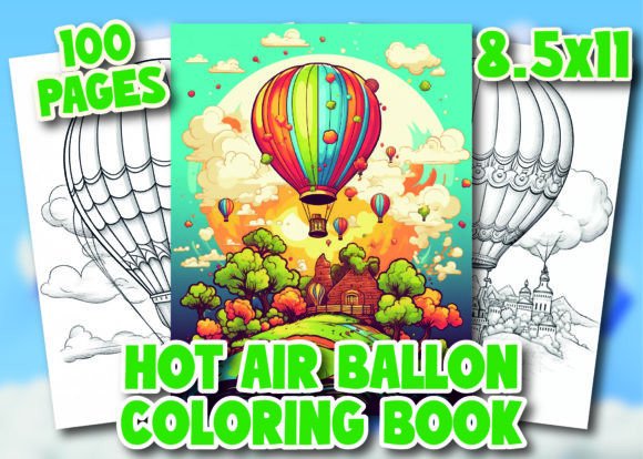 Hot Air Balloon Coloring Pages for Adult