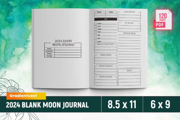 KDP 2024 Blank Moon Journal Canva