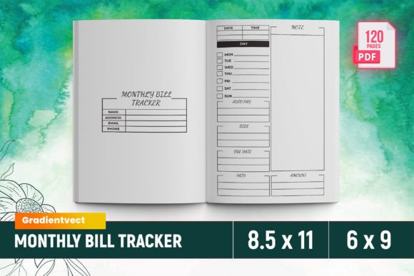 KDP Monthly Bill Tracker Canva