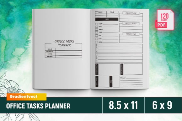 KDP Office Tasks Planner Canva