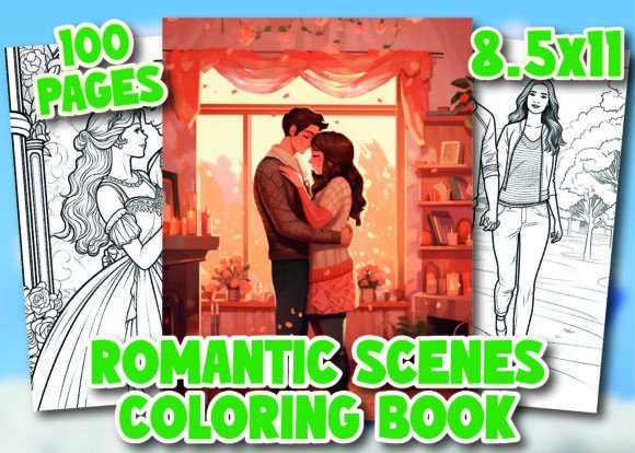 Romantic Scenes Coloring Pages for Adult