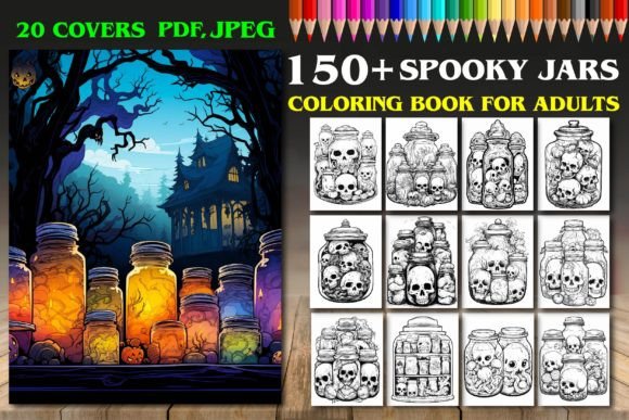 Spooky Jars Coloring Pages