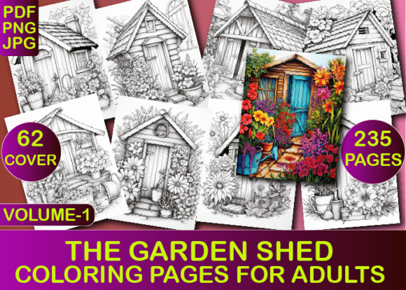 The Garden Shed Coloring Book for Ad V-1